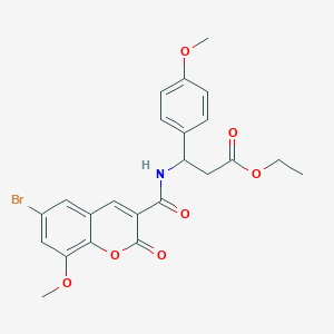 ethyl 3-{[(6-bromo-8-methoxy-2-oxo-2H-chromen-3-yl)carbonyl]amino}-3-(4-methoxyphenyl)propanoate