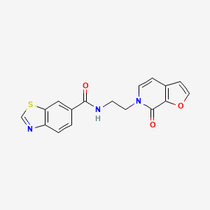 molecular formula C17H13N3O3S B2828439 N-(2-(7-oxofuro[2,3-c]pyridin-6(7H)-yl)ethyl)benzo[d]thiazole-6-carboxamide CAS No. 2034413-49-3