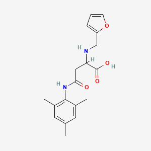 molecular formula C18H22N2O4 B2828441 2-((Furan-2-ylmethyl)amino)-4-(mesitylamino)-4-oxobutanoic acid CAS No. 1028834-07-2