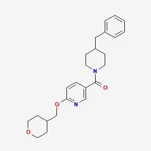 molecular formula C24H30N2O3 B2828447 (4-benzylpiperidin-1-yl)(6-((tetrahydro-2H-pyran-4-yl)methoxy)pyridin-3-yl)methanone CAS No. 2034363-98-7