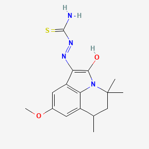 molecular formula C16H20N4O2S B2828448 (1E)-8-methoxy-4,4,6-trimethyl-5,6-dihydro-4H-pyrrolo[3,2,1-ij]quinoline-1,2-dione 1-thiosemicarbazone CAS No. 524047-06-1