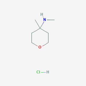 molecular formula C7H16ClNO B2828449 N,4-二甲氧基氧杂环丁烷-4-胺；盐酸盐 CAS No. 2375274-44-3