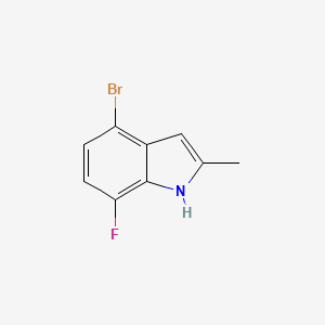 molecular formula C9H7BrFN B2828460 4-溴-7-氟-2-甲基-1H-吲哚 CAS No. 1360922-37-7