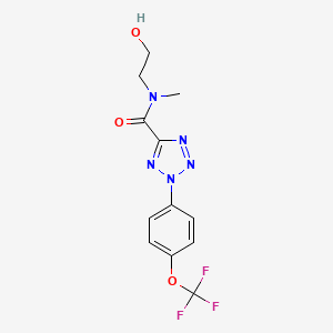 molecular formula C12H12F3N5O3 B2828464 N-(2-hydroxyethyl)-N-methyl-2-(4-(trifluoromethoxy)phenyl)-2H-tetrazole-5-carboxamide CAS No. 1396881-89-2