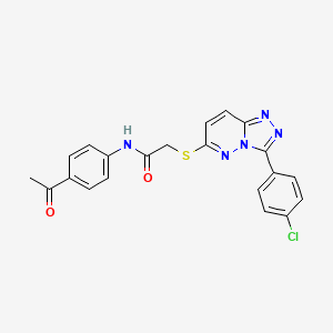 molecular formula C21H16ClN5O2S B2828468 N-(4-acetylphenyl)-2-((3-(4-chlorophenyl)-[1,2,4]triazolo[4,3-b]pyridazin-6-yl)thio)acetamide CAS No. 852373-34-3