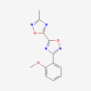 molecular formula C12H10N4O3 B2828469 3-(2-Methoxyphenyl)-3'-methyl-5,5'-bi-1,2,4-oxadiazole CAS No. 1775535-42-6