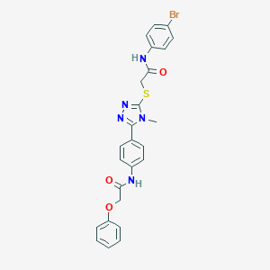 molecular formula C25H22BrN5O3S B282847 N-(4-bromophenyl)-2-[(4-methyl-5-{4-[(phenoxyacetyl)amino]phenyl}-4H-1,2,4-triazol-3-yl)sulfanyl]acetamide 