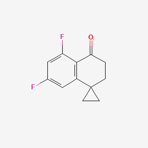 molecular formula C12H10F2O B2828471 6,8-Difluorospiro[2,3-dihydronaphthalene-4,1'-cyclopropane]-1-one CAS No. 2167089-74-7