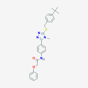 molecular formula C28H30N4O2S B282848 N-(4-{5-[(4-tert-butylbenzyl)sulfanyl]-4-methyl-4H-1,2,4-triazol-3-yl}phenyl)-2-phenoxyacetamide 