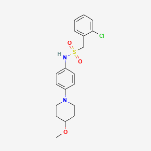 molecular formula C19H23ClN2O3S B2828481 1-(2-chlorophenyl)-N-(4-(4-methoxypiperidin-1-yl)phenyl)methanesulfonamide CAS No. 1705301-67-2