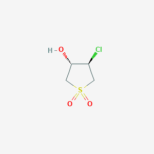 molecular formula C4H7ClO3S B2828482 rac-(3R,4S)-3-chloro-4-hydroxy-1lambda6-thiolane-1,1-dione, trans CAS No. 20688-38-4