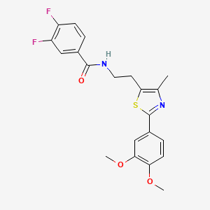 molecular formula C21H20F2N2O3S B2828484 N-{2-[2-(3,4-dimethoxyphenyl)-4-methyl-1,3-thiazol-5-yl]ethyl}-3,4-difluorobenzamide CAS No. 893996-85-5