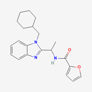 molecular formula C21H25N3O2 B2828498 N-{1-[1-(环己甲基)-1H-苯并咪唑-2-基]乙基}呋喃-2-羧酰胺 CAS No. 1147191-86-3
