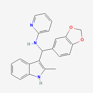 N-[1,3-benzodioxol-5-yl(2-methyl-1H-indol-3-yl)methyl]pyridin-2-amine