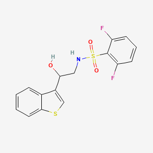 molecular formula C16H13F2NO3S2 B2828518 N-(2-(苯并[b]噻吩-3-基)-2-羟乙基)-2,6-二氟苯磺酰胺 CAS No. 2034438-71-4