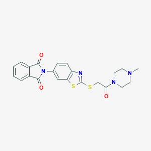 molecular formula C22H20N4O3S2 B282856 2-(2-{[2-(4-methylpiperazin-1-yl)-2-oxoethyl]sulfanyl}-1,3-benzothiazol-6-yl)-1H-isoindole-1,3(2H)-dione 