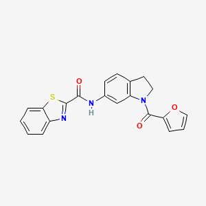 molecular formula C21H15N3O3S B2828573 N-(1-(furan-2-carbonyl)indolin-6-yl)benzo[d]thiazole-2-carboxamide CAS No. 1211262-57-5
