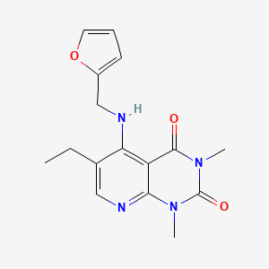 molecular formula C16H18N4O3 B2828577 6-乙基-5-((呋喃-2-基甲基)氨基)-1,3-二甲基吡啶并[2,3-d]嘧啶-2,4(1H,3H)-二酮 CAS No. 946203-09-4