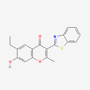 molecular formula C19H15NO3S B2828580 3-(1,3-benzothiazol-2-yl)-6-ethyl-7-hydroxy-2-methyl-4H-chromen-4-one CAS No. 222716-17-8