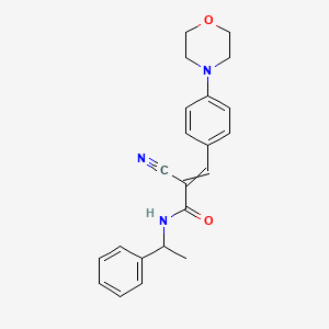 molecular formula C22H23N3O2 B2828589 2-cyano-3-[4-(morpholin-4-yl)phenyl]-N-(1-phenylethyl)prop-2-enamide CAS No. 379731-91-6