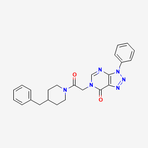 molecular formula C24H24N6O2 B2828603 6-[2-(4-Benzylpiperidin-1-yl)-2-oxoethyl]-3-phenyltriazolo[4,5-d]pyrimidin-7-one CAS No. 887215-33-0
