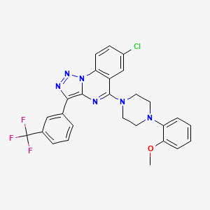 molecular formula C27H22ClF3N6O B2828618 7-Chloro-5-(4-(2-methoxyphenyl)piperazin-1-yl)-3-(3-(trifluoromethyl)phenyl)-[1,2,3]triazolo[1,5-a]quinazoline CAS No. 893790-15-3