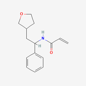 molecular formula C15H19NO2 B2828620 N-[2-(Oxolan-3-yl)-1-phenylethyl]prop-2-enamide CAS No. 2411262-99-0