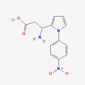 molecular formula C13H13N3O4 B2828622 3-amino-3-[1-(4-nitrophenyl)-1H-pyrrol-2-yl]propanoic acid CAS No. 351062-23-2