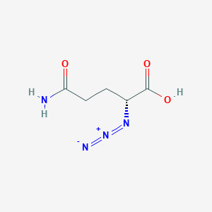 molecular formula C5H8N4O3 B2828623 (2R)-5-氨基-2-叠氮-5-氧代戊酸 CAS No. 1286670-86-7