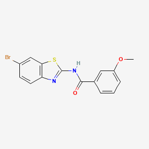 molecular formula C15H11BrN2O2S B2828627 N-(6-bromo-1,3-benzothiazol-2-yl)-3-methoxybenzamide CAS No. 313069-23-7