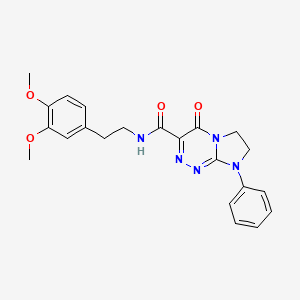 molecular formula C22H23N5O4 B2828635 N-(3,4-dimethoxyphenethyl)-4-oxo-8-phenyl-4,6,7,8-tetrahydroimidazo[2,1-c][1,2,4]triazine-3-carboxamide CAS No. 946229-42-1