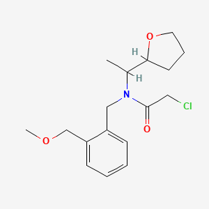 molecular formula C17H24ClNO3 B2828636 2-Chloro-N-[[2-(methoxymethyl)phenyl]methyl]-N-[1-(oxolan-2-yl)ethyl]acetamide CAS No. 2411312-72-4