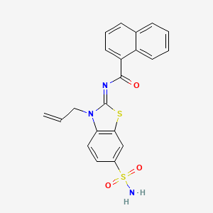 molecular formula C21H17N3O3S2 B2828643 (Z)-N-(3-allyl-6-sulfamoylbenzo[d]thiazol-2(3H)-ylidene)-1-naphthamide CAS No. 865180-24-1