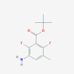 molecular formula C12H15F2NO2 B2828646 Tert-butyl 3-amino-2,6-difluoro-5-methylbenzoate CAS No. 2248313-08-6