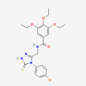 molecular formula C22H25BrN4O4S B2828651 N-[[4-(4-溴苯基)-5-硫代-1H-1,2,4-三唑-3-基]甲基]-3,4,5-三乙氧基苯甲酰胺 CAS No. 391887-74-4