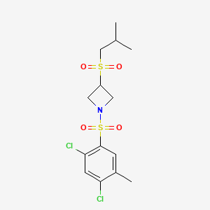 molecular formula C14H19Cl2NO4S2 B2828653 1-((2,4-Dichloro-5-methylphenyl)sulfonyl)-3-(isobutylsulfonyl)azetidine CAS No. 1797020-16-6