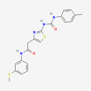 molecular formula C20H20N4O2S2 B2828655 N-(3-(methylthio)phenyl)-2-(2-(3-(p-tolyl)ureido)thiazol-4-yl)acetamide CAS No. 921475-30-1
