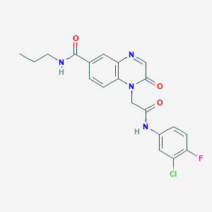 molecular formula C20H18ClFN4O3 B2828658 1-(2-((3-氯-4-氟苯基)氨基)-2-氧代乙基)-2-氧代-N-丙基-1,2-二氢喹噁啉-6-甲酰胺 CAS No. 1251618-83-3