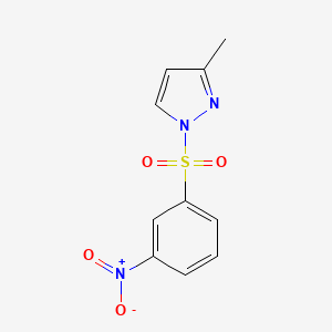 molecular formula C10H9N3O4S B2828659 3-Methyl-1-(3-nitrophenyl)sulfonylpyrazole CAS No. 944780-39-6