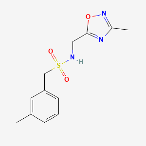 molecular formula C12H15N3O3S B2828661 N-((3-methyl-1,2,4-oxadiazol-5-yl)methyl)-1-(m-tolyl)methanesulfonamide CAS No. 1219912-07-8