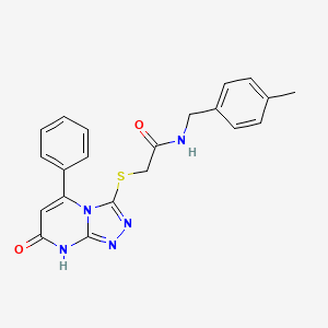 molecular formula C21H19N5O2S B2828663 N-(4-methylbenzyl)-2-[(7-oxo-5-phenyl-7,8-dihydro[1,2,4]triazolo[4,3-a]pyrimidin-3-yl)thio]acetamide CAS No. 894999-26-9