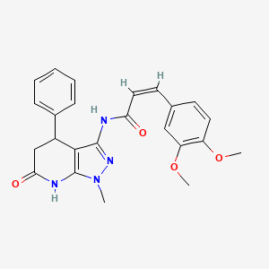(Z)-3-(3,4-dimethoxyphenyl)-N-(1-methyl-6-oxo-4-phenyl-4,5,6,7-tetrahydro-1H-pyrazolo[3,4-b]pyridin-3-yl)acrylamide