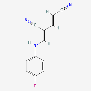 molecular formula C12H8FN3 B2828674 4-[(4-Fluoroanilino)methylene]-2-pentenedinitrile CAS No. 339015-84-8