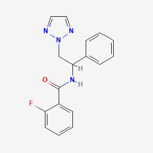 2-fluoro-N-(1-phenyl-2-(2H-1,2,3-triazol-2-yl)ethyl)benzamide