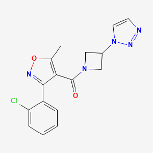 (3-(1H-1,2,3-triazol-1-yl)azetidin-1-yl)(3-(2-chlorophenyl)-5-methylisoxazol-4-yl)methanone