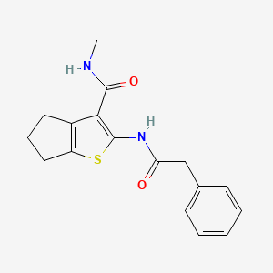 molecular formula C17H18N2O2S B2828690 N-methyl-2-[(phenylacetyl)amino]-5,6-dihydro-4H-cyclopenta[b]thiophene-3-carboxamide CAS No. 893100-91-9