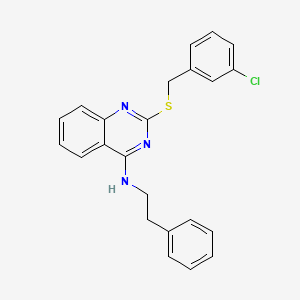 molecular formula C23H20ClN3S B2828698 2-((3-氯苄硫基)-N-苯乙基喹唑啉-4-胺 CAS No. 422532-34-1