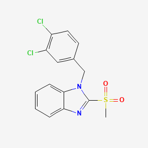 molecular formula C15H12Cl2N2O2S B2828704 1-(3,4-dichlorobenzyl)-2-(methylsulfonyl)-1H-benzo[d]imidazole CAS No. 886923-51-9