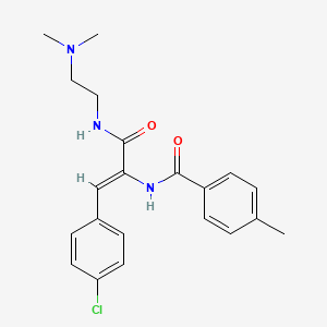 molecular formula C21H24ClN3O2 B2828708 (Z)-N-(1-(4-chlorophenyl)-3-((2-(dimethylamino)ethyl)amino)-3-oxoprop-1-en-2-yl)-4-methylbenzamide CAS No. 431930-78-8