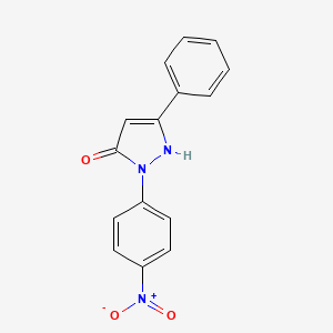 molecular formula C15H11N3O3 B2828721 1-(4-nitrophenyl)-3-phenyl-1H-pyrazol-5-ol CAS No. 311813-91-9; 692264-91-8